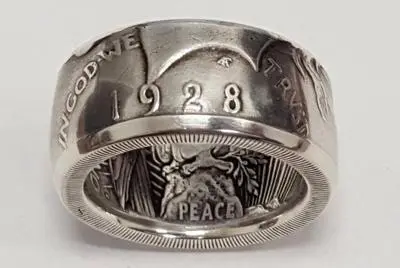 Hengzi Wish Hot New Jewelry American Morgan Silver Dollar 1928 Coin Ring Factory Direct Sales