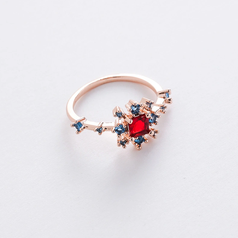 Version Of The New Variety Of Micro-Inlaid Crystal Zircon Ring