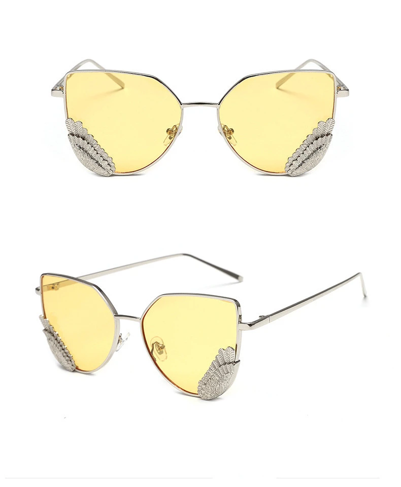 Style Glasses Korean Feather Sunglasses Trendy Fashion