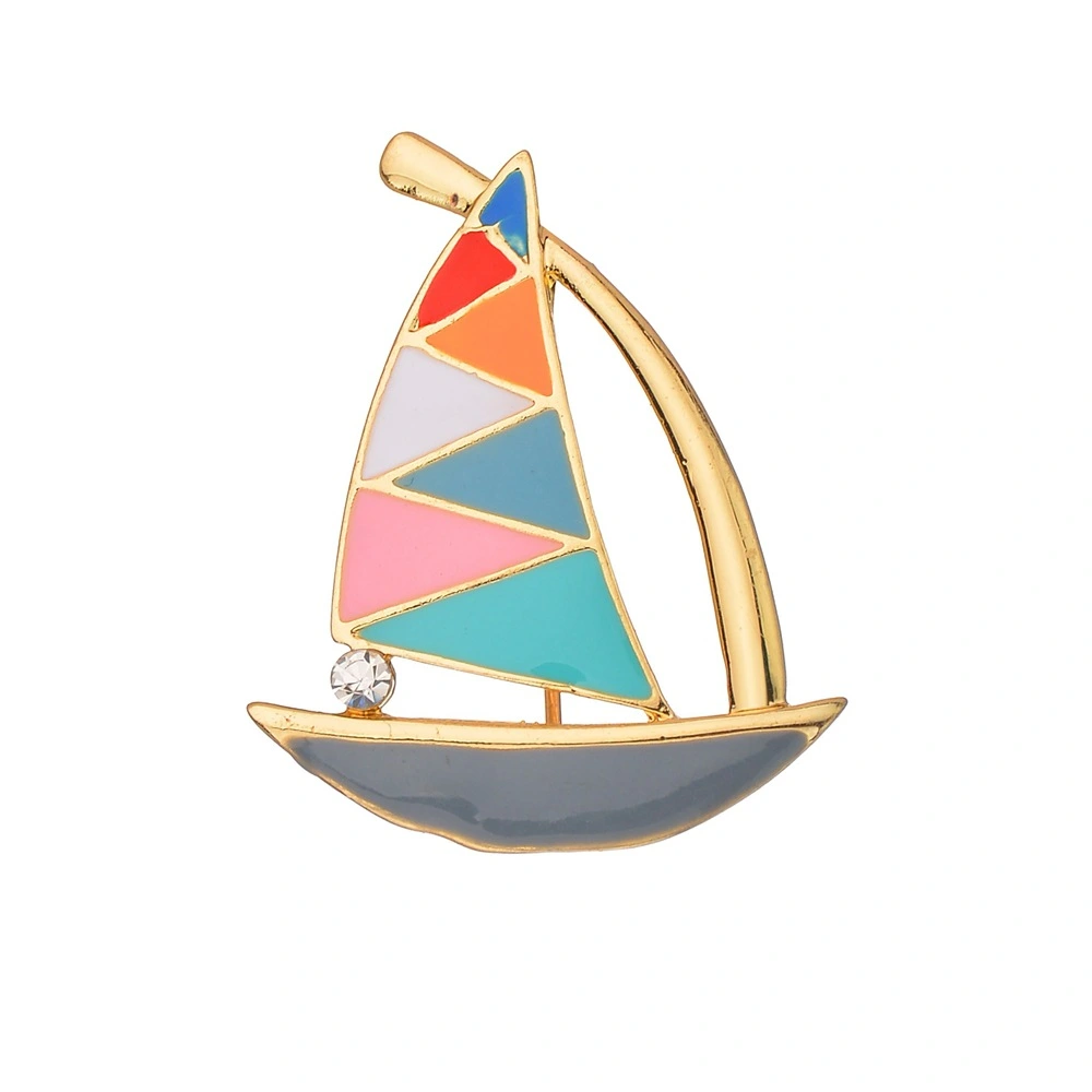 New Simple Boat Sail Dripping Brooch