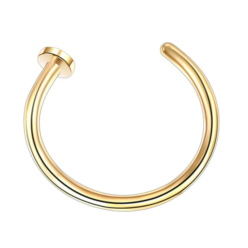 Fake Piercing Jewelry Hoop Nose-Ring Oreja Stainless-Steel 1pcs U-Shaped