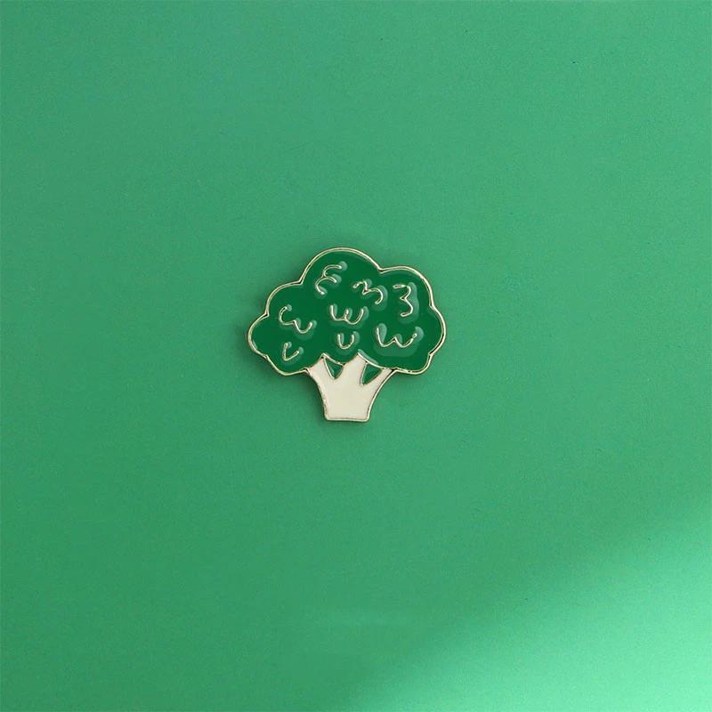 Garlic Leaf Broccoli Green Brooch