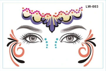 Face Tattoo Sticker Waterproof Personalized Masquerade Temporary Tattoo Sticker Facial Sticker