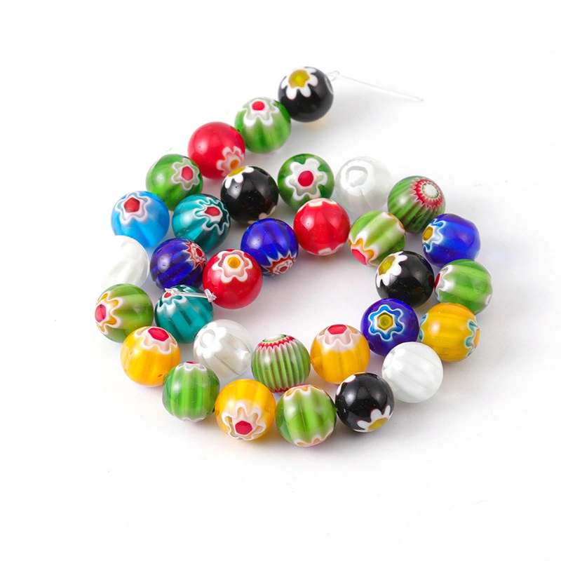 Thousand Flower Glass Beads DIY Bracelet Necklace Perforated Loose Beads