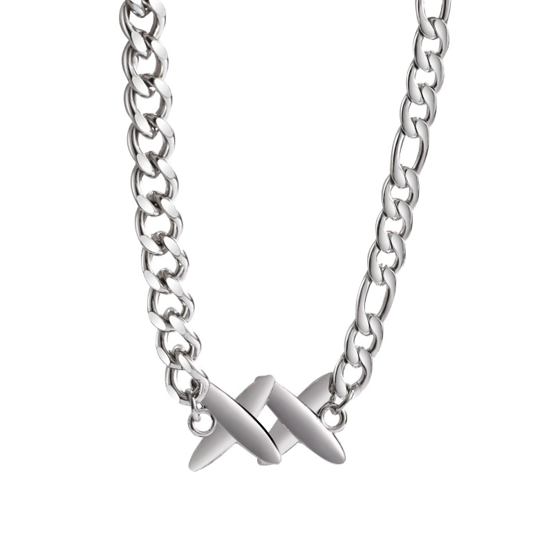 Titanium Steel Necklace Metallic Hip-hop Street Style Clavicle Chain