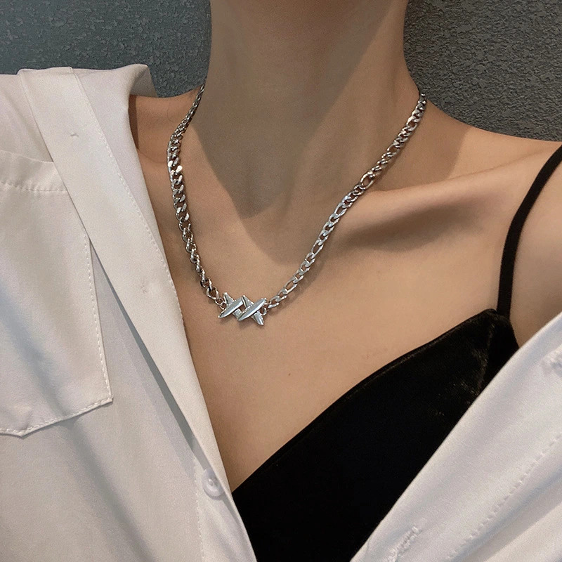 Titanium Steel Necklace Metallic Hip-hop Street Style Clavicle Chain