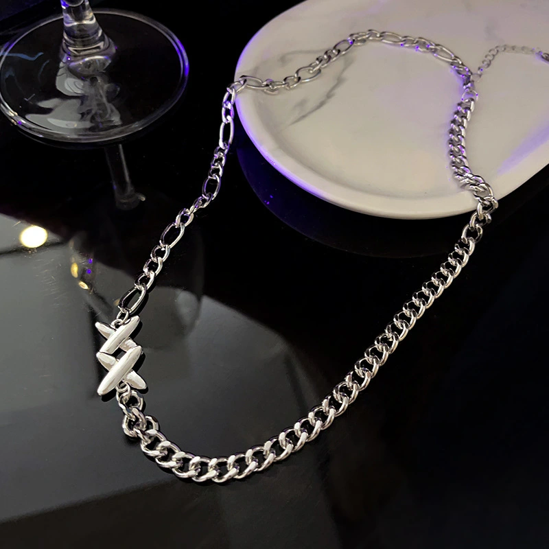 Titanium Steel Necklace Metallic Hip-hop Street Style Clavicle Chain