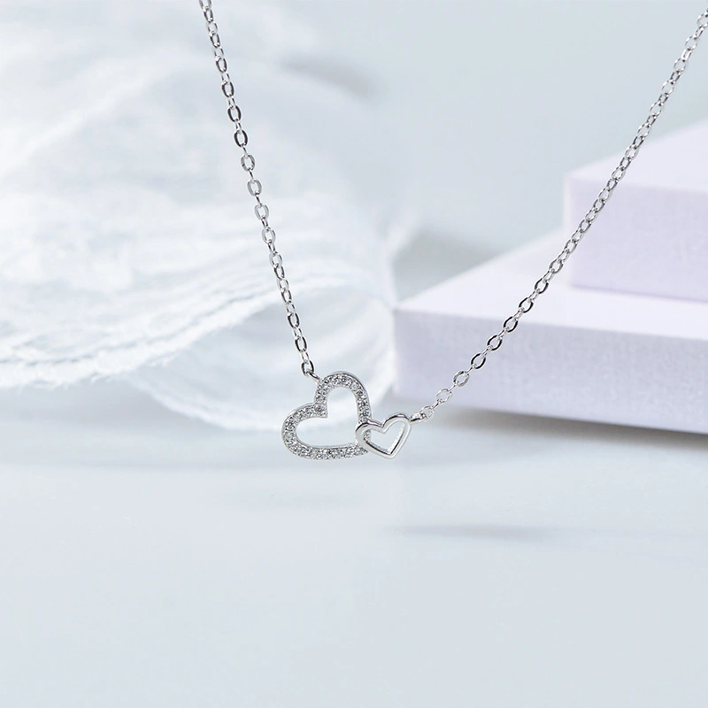 Fashion Heart Shaped S925 Sterling Silver Necklace