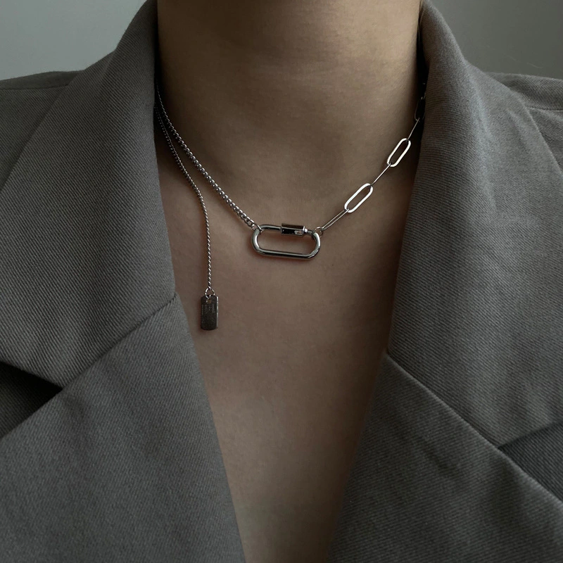 European And American Exaggerated Fashion Simple Personality Necklace Geometric Tassel Necklace