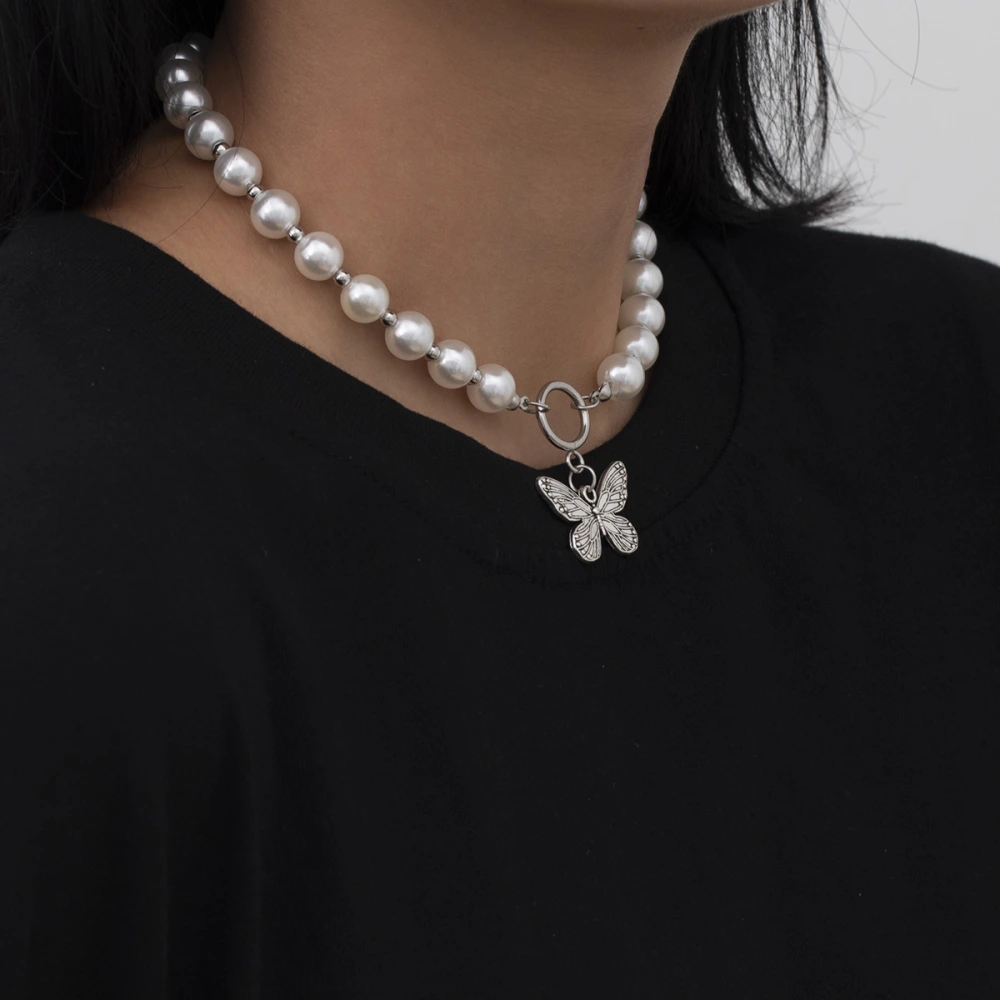 European And American Fashion Brand Clavicle Chain Temperament All-Match Highlight Pearl Cross Necklace Female