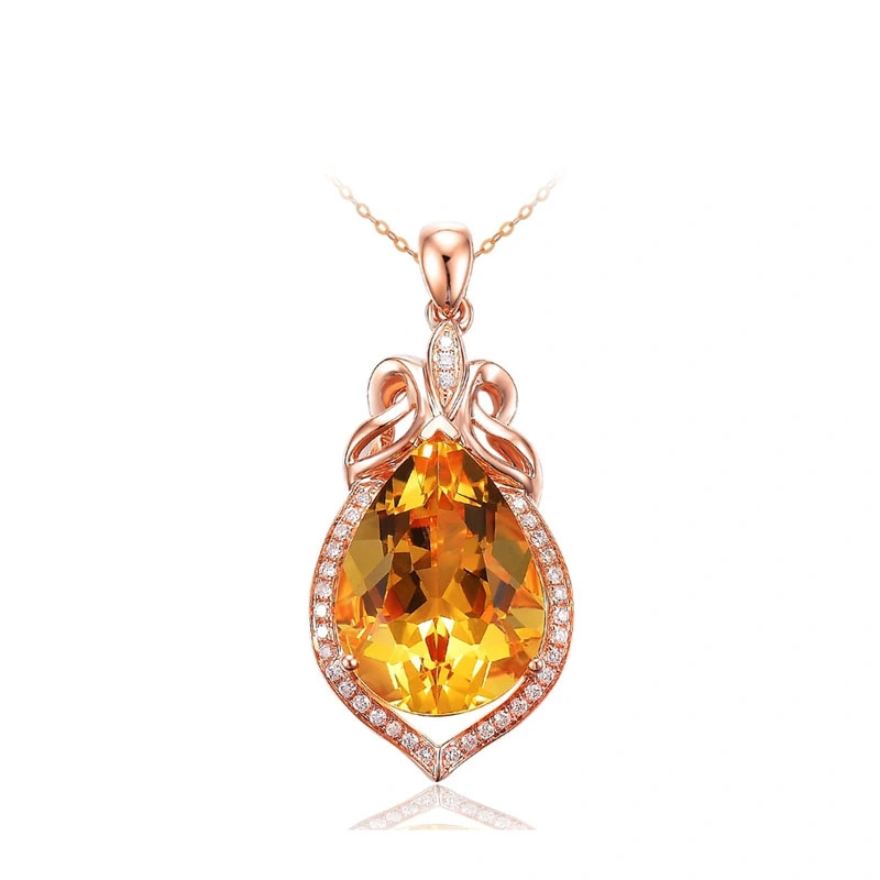 Imitation Natural Citrine Colored Gemstone Pendant