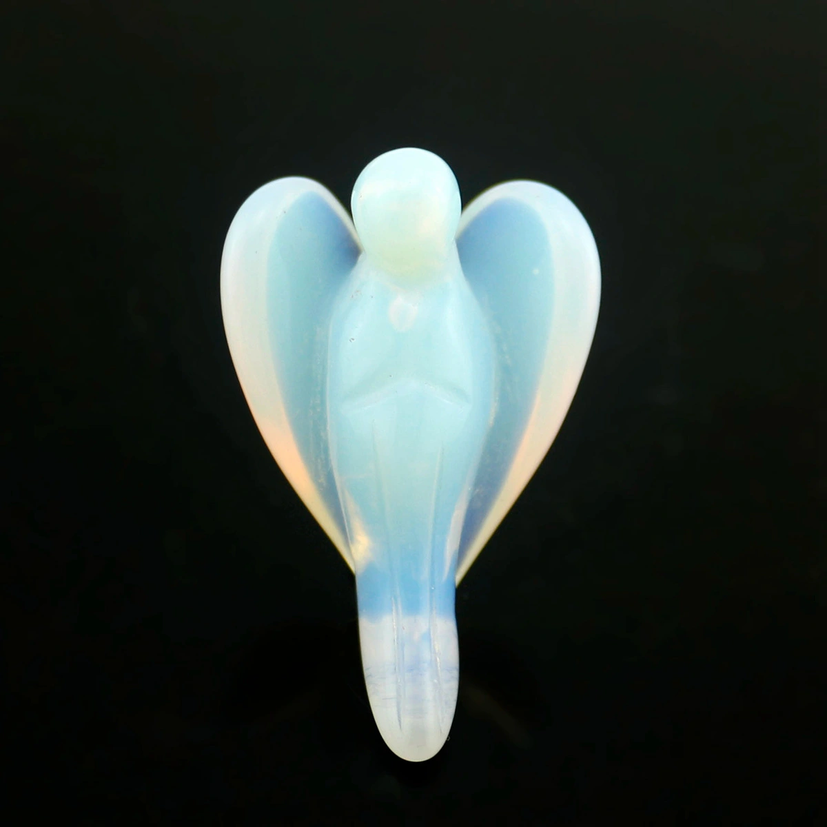 Natural Crystal Gem Pendant Crystal Angel Wing Pendant Necklace