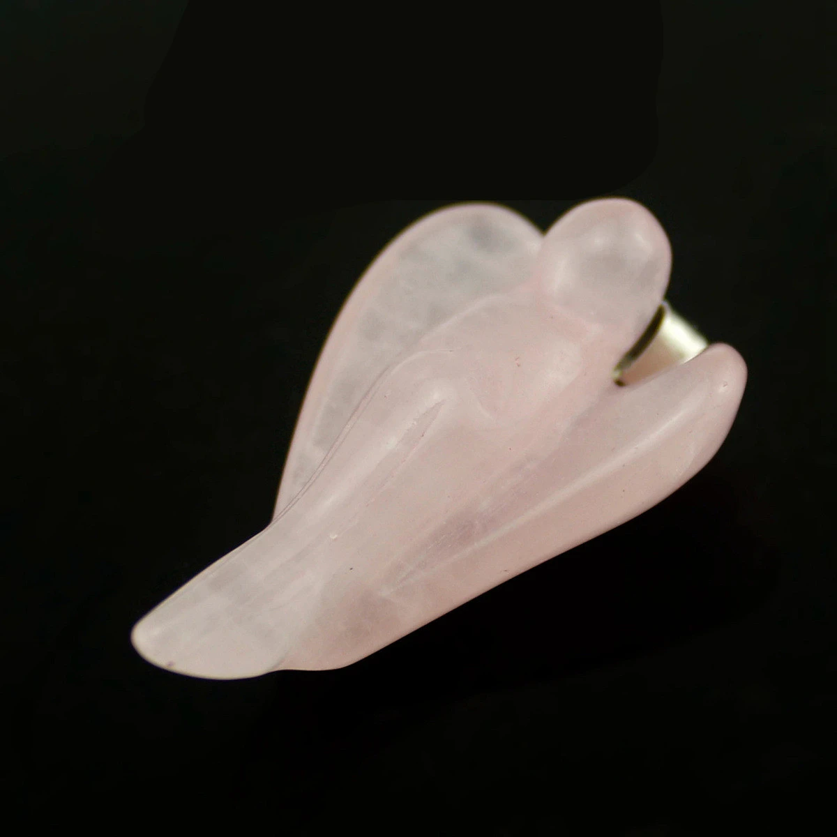 Natural Crystal Gem Pendant Crystal Angel Wing Pendant Necklace