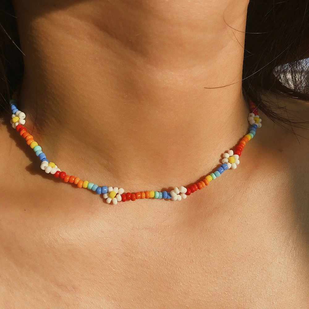 Colorful Rice Beads Handmade Beaded Necklace