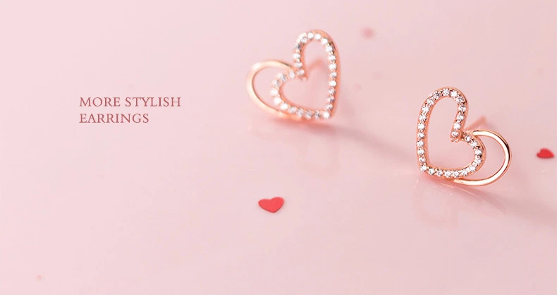 5 Tremella Studs Female Cute Small Girl Heart Sweet Diamond Irregular Love Earrings