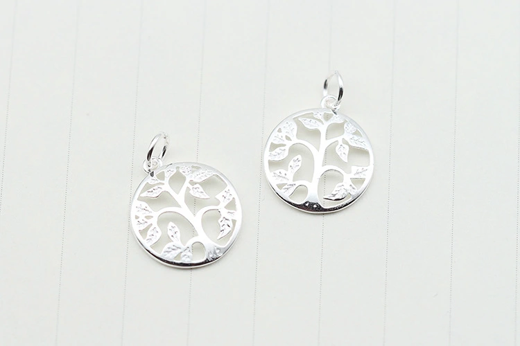 Sterling Silver Pendant Pendant Accessories Hollow Exquisite Tree of Life Medal Pendant