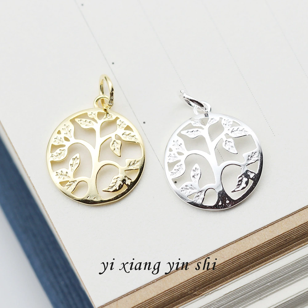 Sterling Silver Pendant Pendant Accessories Hollow Exquisite Tree of Life Medal Pendant