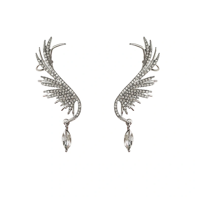 925 Silver Needle With Cubic Zirconia Angel Wings