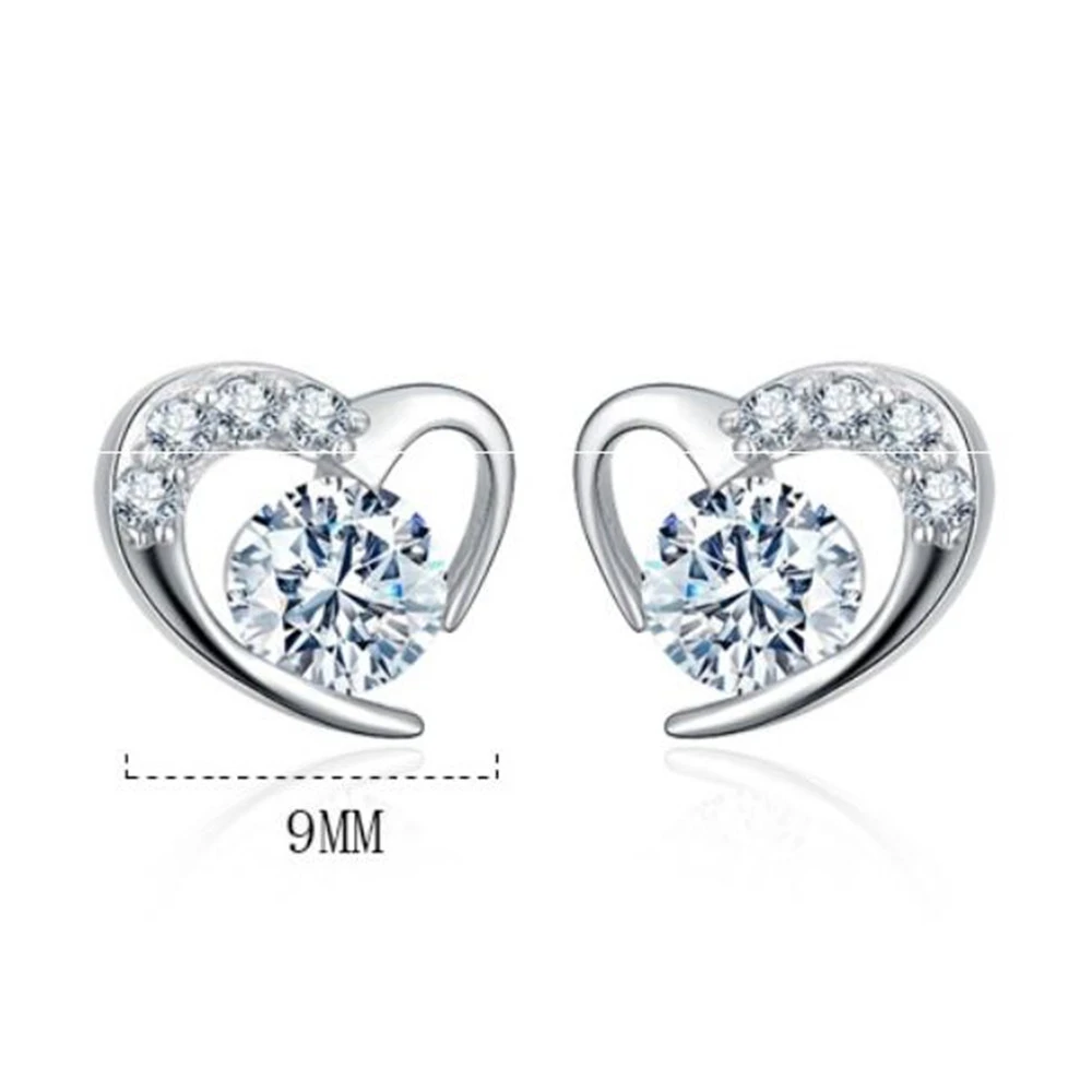Simple Temperament High Sense Of Love Heart-shaped Earrings