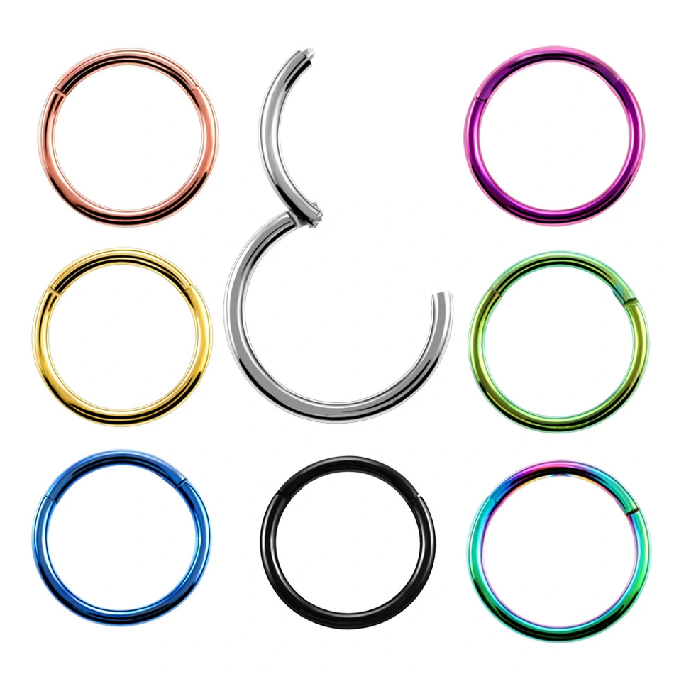 Stainless Steel Pierced Nose Ring Interface Ring Closed Ring Seamless Connection Nose Ring Earrings