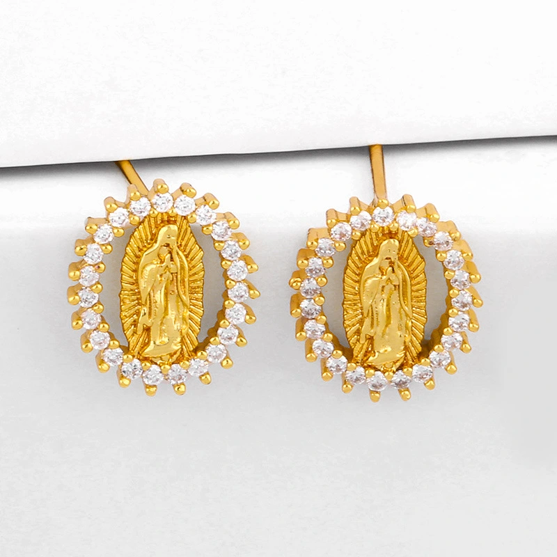 New Popular Earrings Net Red Virgin Mary Earrings