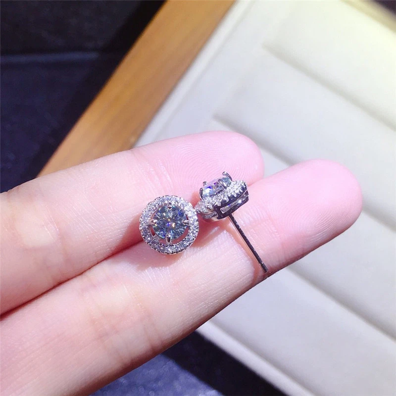 Full Diamond Simulation Moissan Diamond Earrings Women Fashion Earrings
