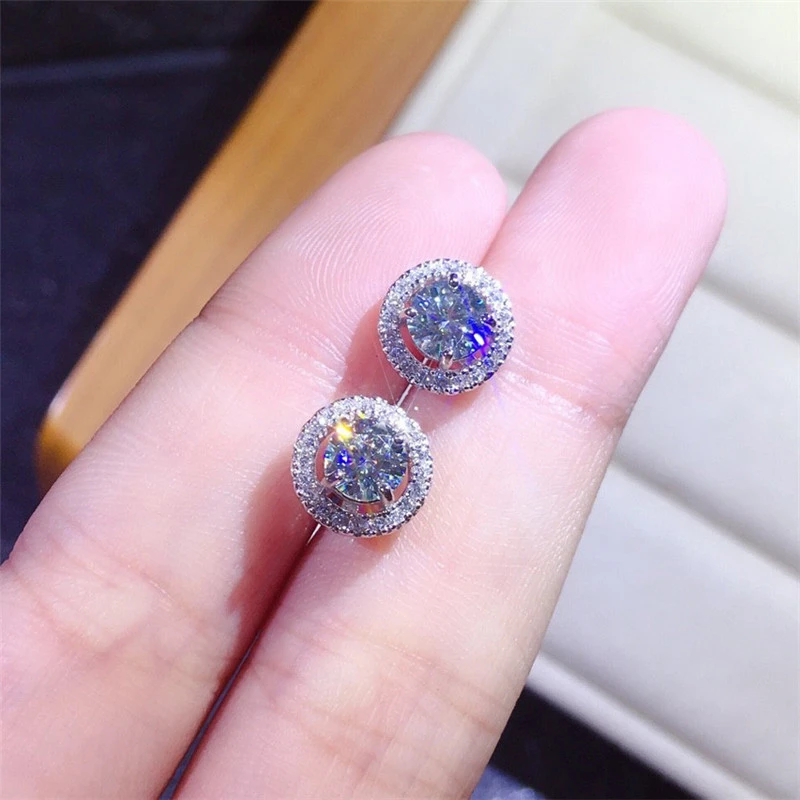 Full Diamond Simulation Moissan Diamond Earrings Women Fashion Earrings