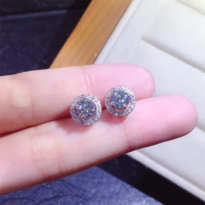 Full Diamond Simulation Moissan Diamond Earrings Women Fashion Earrings