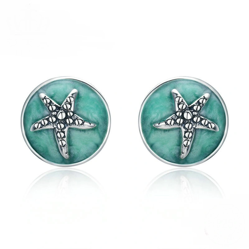 New Sterling Silver Starfish Earrings Women