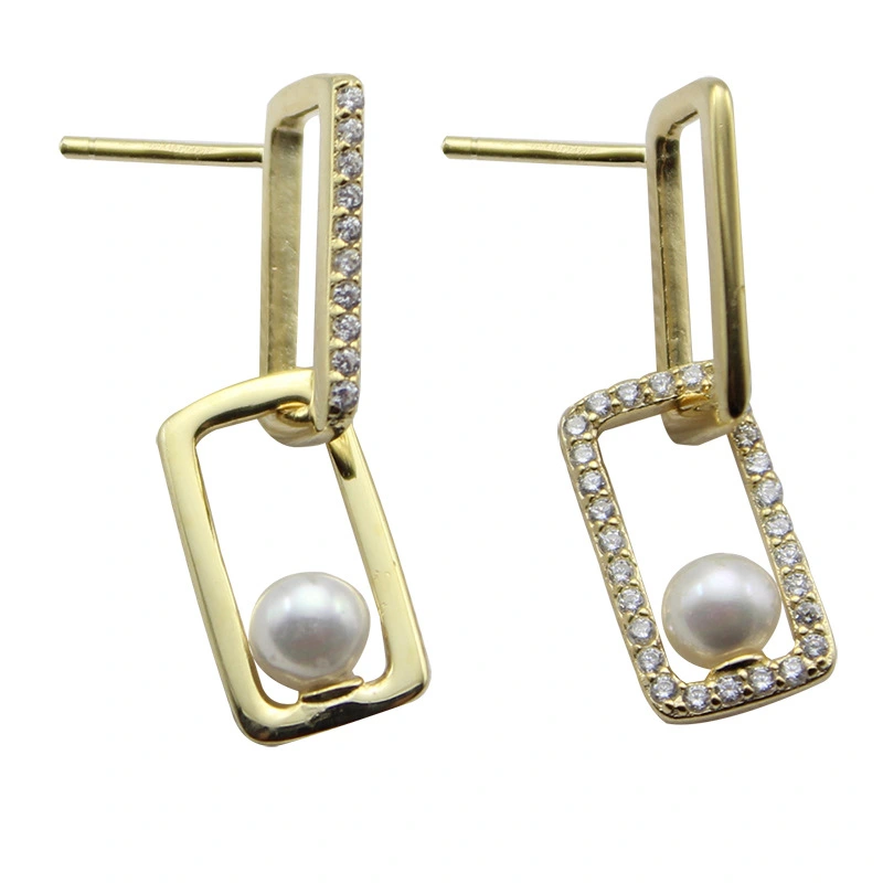 Asymmetrical Diamond Pearl Paperclip Shell Beads