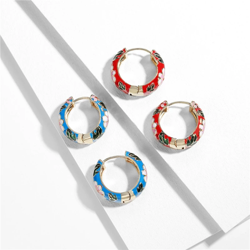 Micro-inlaid Colorful Zircon Earrings Fashionable And Versatile Design