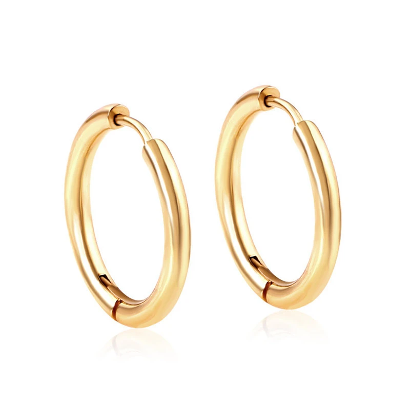 Manufacturers Stock Round Earrings, Stainless Steel Vacuum Environmental Protection Plating Circle Earrings, European And American Simple Round Wire Earrings