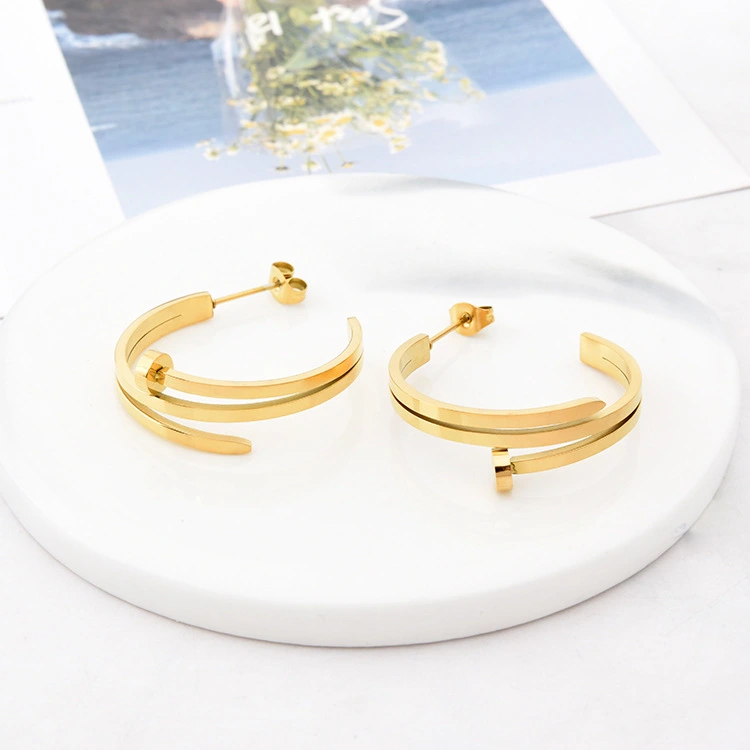 Exaggerated Trend Geometric Nail Earrings