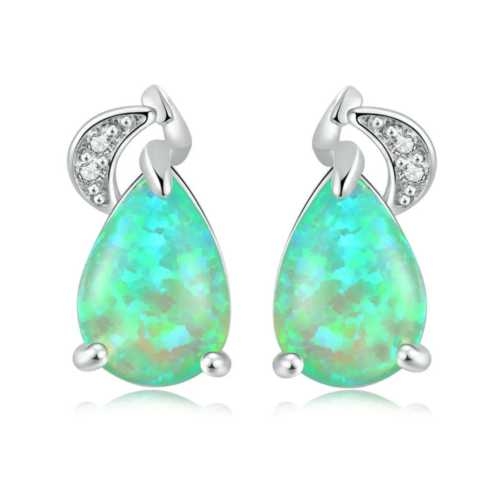 New Light Green Aobao Water Drop Earrings Cross Border European And American Fashion Women'S Simple Earrings