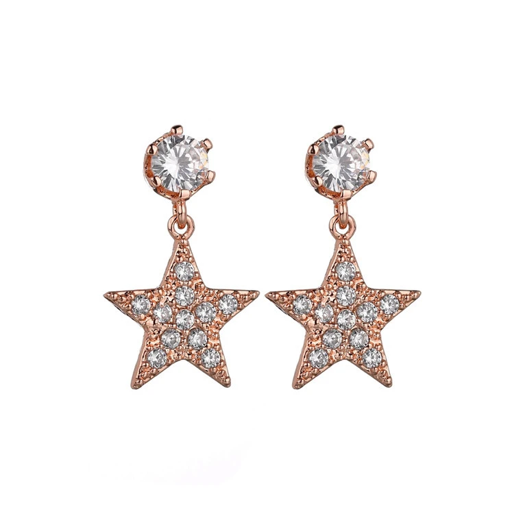 Korean Style Temperament Net Red Earrings Simple Wild Geometric Earrings S925 Sterling Silver Needle Factory Wholesale Five-Star Earrings