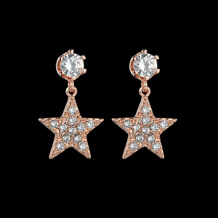 Korean Style Temperament Net Red Earrings Simple Wild Geometric Earrings S925 Sterling Silver Needle Factory Wholesale Five-Star Earrings