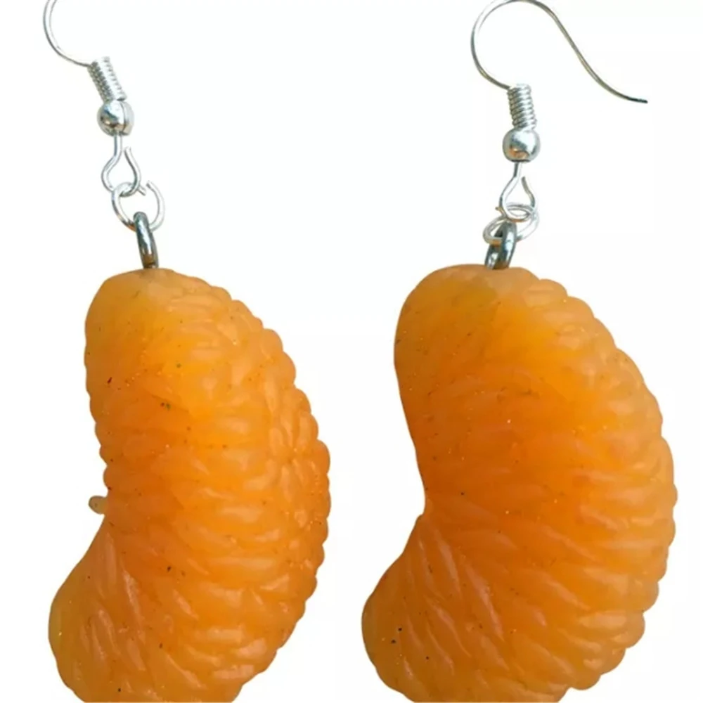 Simple And Versatile Earrings With Orange Petals