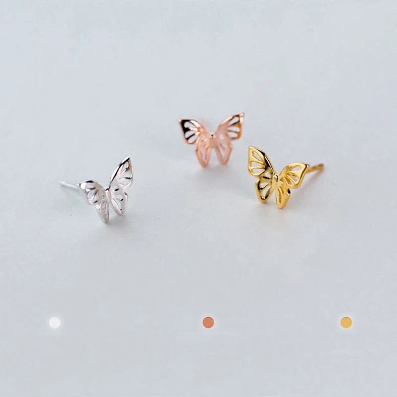 Modian Charm Butterfly Silver & Rose Gold Color 