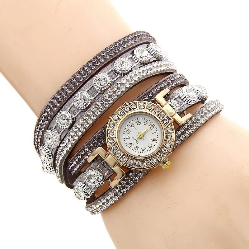 Diamond Ladies Wrap Quartz Bracelet Watch