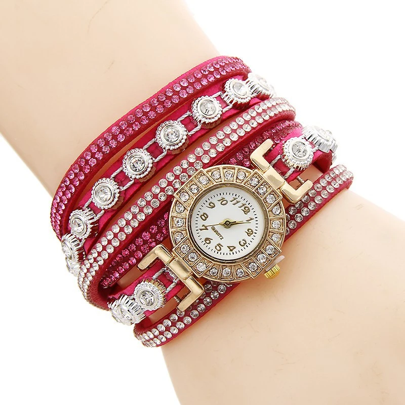 Diamond Ladies Wrap Quartz Bracelet Watch