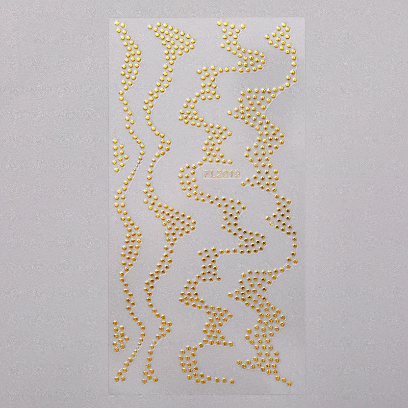 Nail Art Sticker 3D Geometric Pattern Gold Sticker Three-dimensional Applique