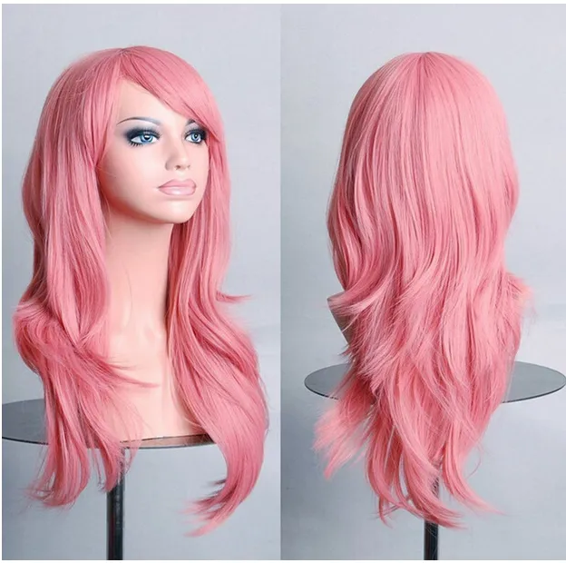 Cos Long Roll Anime Cosplay Color European And American Wig Foreign Trade Multicolor
