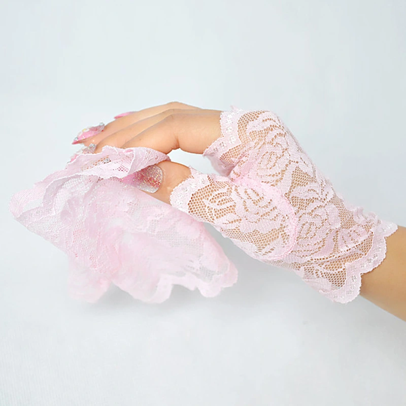 Ladies Driving UV Half-finger Scar Cover Gloves