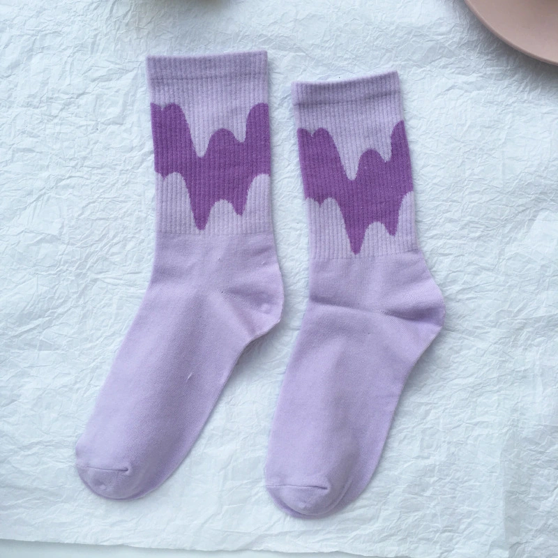 Candy Color Matching Street All-match Cotton Socks And Tube Socks Women