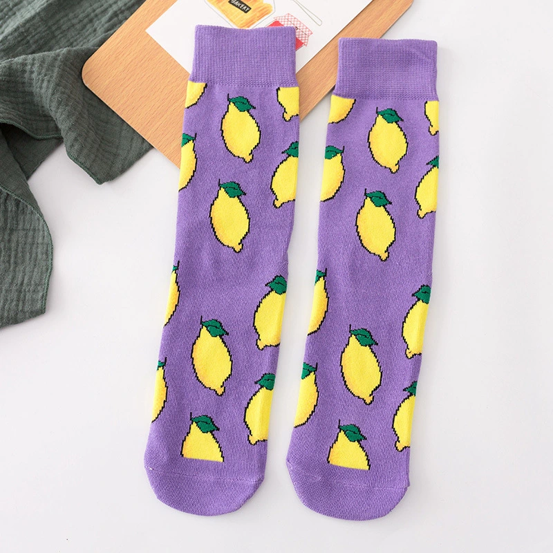 Cartoon Gourmet Fruit Tide Socks Wholesale Sweet And Versatile Casual Straight High Socks