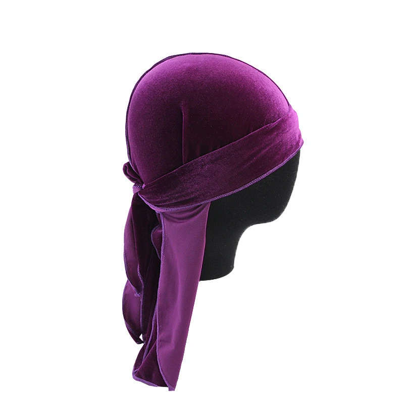 Velvet Long Tail Pirate Hat Long Ribbon Hood Hat Baotou Hat
