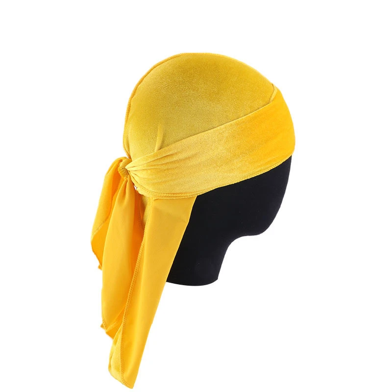 Velvet Long Tail Pirate Hat Long Ribbon Hood Hat Baotou Hat