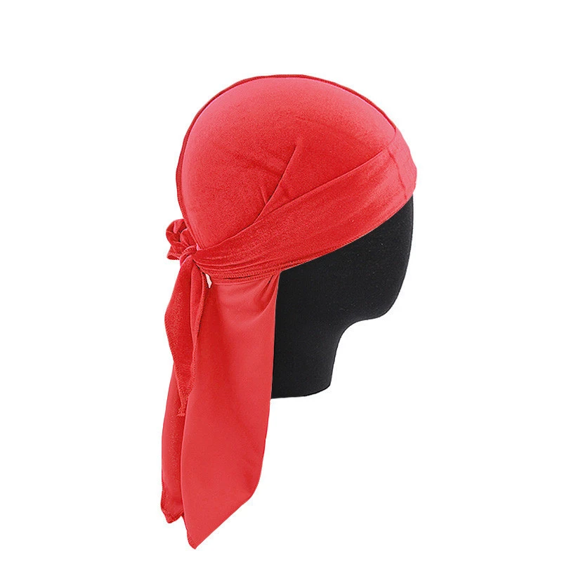 Velvet Long Tail Pirate Hat Long Ribbon Hood Hat Baotou Hat
