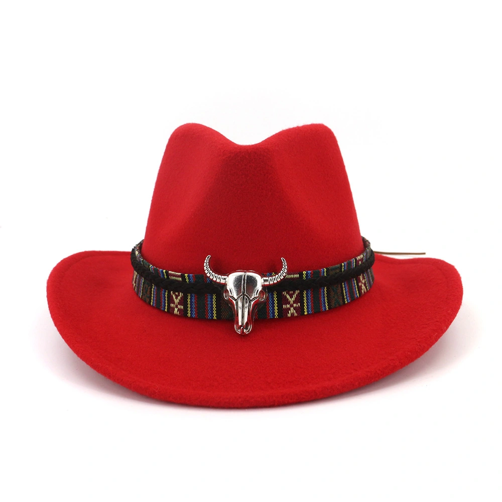 AliExpress Amazon Ebay New Woolen Western Cowboy Hat Ethnic Style Male And Female Couple Hat MNNZ020