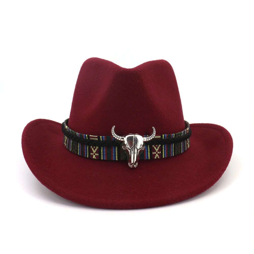 AliExpress Amazon Ebay New Woolen Western Cowboy Hat Ethnic Style Male And Female Couple Hat MNNZ020